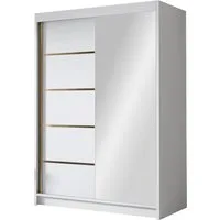 MIRJAN24 Kleiderschrank Lungo III (mit zwei Schwebetüren) 120x58x200 cm, Frontspiegel 3 mm