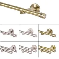 MDEKOR Gardinenstange komplette Ø 16 mm mit Endkappen, kürzbar, Wandmontage, 1-läufig, 120 cm Antik Gold