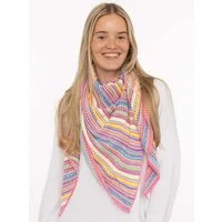 Zwillingsherz Dreieckstuch "Hippie", buntes Muster, Strick, wärmend