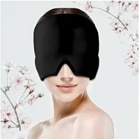 FEELVIT Schlafmaske Anti-Migräne Maske Relief Cap, Anti-Kopfschmerz, Packung, 1-tlg., Migräne Maske + Anleitung, Linderung und Entspannung mit Wärme-/Kältetherapie, Beruhigend