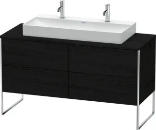 Duravit XSquare Konsolenwaschtischunterbau bodenstehend Eiche Schwarz Matt 1400x548x778 mm - XS4925M XS4925M1616