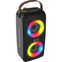 Denver BTV-230 Bluetooth-Speaker Stereo (2 Lautsprecher) (Bluetooth 5.0, 100 W, 10m Bluetooth- Reichweite, LED Lichteffekte, Karaoke-Option)