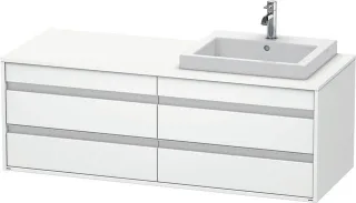 Duravit Ketho Konsolenwaschtischunterbau wandhängend Weiß Matt 1400x550x496 mm - KT6757R1818 KT6757R1818