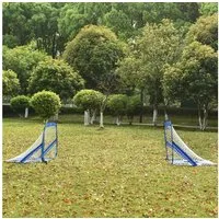 HOMCOM Fußballtor mobil mit Tragetasche (Set, 2 St., 2er Pop-up Fußballtore mit Tasche), 2-in-1 Tor mit Zielzonen, faltbar