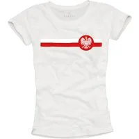 MAKAYA Print-Shirt Damen mit Polnischer Flagge Polen Fahne Wappen Adler Motiv Frauen Top (Kurzarm, Baumwolle) mit Druck