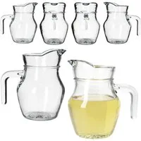 MamboCat Karaffe Valentin 6er Set Glaskrug Milch-Kanne mit Henkel Wein-Karaffe Limo