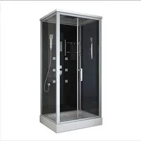HOME DELUXE Eckdusche Duschkabine WAVE - L 100 x 80 cm, BxT: 100x80 cm, Einscheibensicherheitsglas, Regendusche, Duschtempel, Fertigdusche, Dusche Komplett