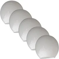 Lichthandel Hoch Lampenschirm Ersatzglas Kugel Weiß - Rundes Lampenglas E14 Fassung Glas Opal Weiß, weiß glänzend, Ideal für DIY-Lampen, Restaurierungen oder als Ersatz