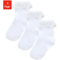 H.I.S Socken (3-Paar) mit feinem Ajour Strickmuster und kleiner Rüsche