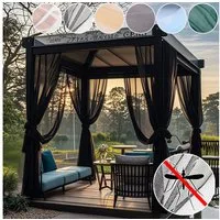 BTTO V&G Vorhang Moskitonetz,Outdoor Vorhang,DIY Größe (2 St), transparent, Insektenschutz,für Garten Balkon Patio Porch Pool Wohnzimme