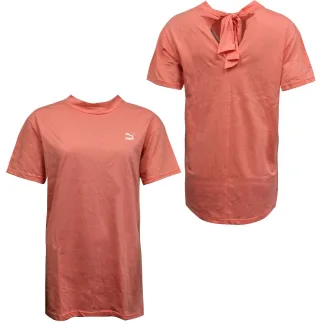 Puma Bow Elongated Damen-T-Shirt in Rosa