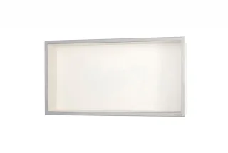 ESS BOX 10 Creme Wandnische 60x30x10 cm mit Rahmen Edelstahl gebürstet, inkl. Rohbauset, BOX-60x30x1 BOX-60x30x10-C