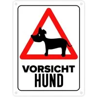 speecheese Metallschild Vorsicht Hund Metallschild in 15x20 cm mit Hunde Silhouette