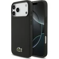 Lacoste Handyhülle iPhone 17 Pro Max Iconic Petit Pique schwarz Logo Krokodil Magsafe 6,9 Zoll, Kantenschutz