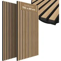 Bellamio Wandpaneel Kilwa, Akustikpaneel Holzoptik, BxL: 60x110 cm, 0,66 qm, (Eiche, 2-tlg) 3D Lamellenwand schallabsorbierend, in verschiedenen Größen verfügbar