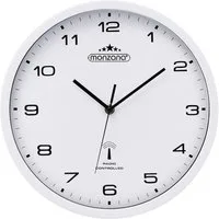 monzana Wanduhr (Funk Automatische Zeitumstellung Geräuscharm Quarzuhrwerk Weiß)