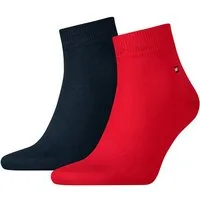 Tommy Hilfiger Kurzsocken TH MEN QUARTER (2 Paar) weicher, elastischer Rippenbund, klassisches Tommy Hilfiger Logo