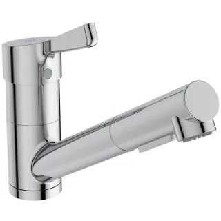 Ideal Standard Küchenarmatur Ceralife Ausladung 221mm mit heraus.2F-Brause Chrom, BE245AA BE245AA
