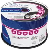 CD-R 700 MB, CD-Rohlinge 52fach, 50 Stück, bedruckbar, Vinyl-Opt.
