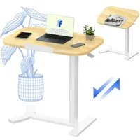FLEXISPOT Beistelltisch Höhenverstellbar Betttisch mit neigbarer Tischplatte, Laptoptisch (C-Form, ideal für Sofa, Bett & Lesestunden), mit stufenloser Höhenverstellung, 360° Rollen & einfacher Montage