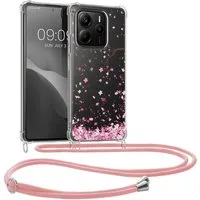 kwmobile Etui Hülle für Xiaomi Redmi Note 14 5G (Nicht für 4G), Silikon Handyhülle mit Kette - Handykette Handyband