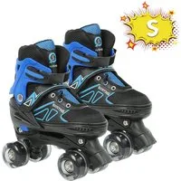 JEOBEST Rollschuhe Verstellbare Rollschuhe für Kinder, Atmungsaktiv Quad Skates, Für Mädchen und Jungen, Weihnachts Geschenke, Größen 27-37