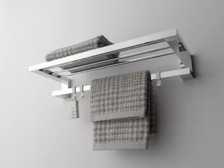 emco loft Badetuchablage mit Badetuchhalter, 600mm,3 Haken, chrom,056800160 056800160