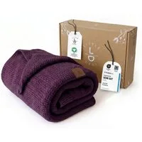 Babydecke Baby Strickdecke, %100 Bio Baumwolle, Atmungsaktiv, 80x100cm, Violett, Little Dedi