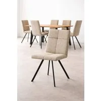 Home affaire Esszimmerstuhl Mia Essstuhl, Wohnstuhl, Polsterstuhl, 4-Fußstuhl (Set, 2 St), mit schwarz pulverbeschichteten Metallbeinen, gepolstert, modern