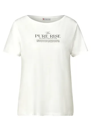 Street One - Shirt mit Wording Artwork off white - Gr. - 40