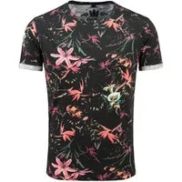 Key Largo T-Shirt Jungles MT00226 Hawaii Look Blumenmuster Rundhalsauschnitt allover Print kurzarm slim fit