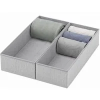 Sekey Aufbewahrungsbox Aufbewahrungsboxen für Schubladen, faltbare Stoffboxen aus Vliesstoff (2 St), 17,5 x 41 x 11 cm, ohne Fächer, für Unterwäsche, Socken und Kleinteile