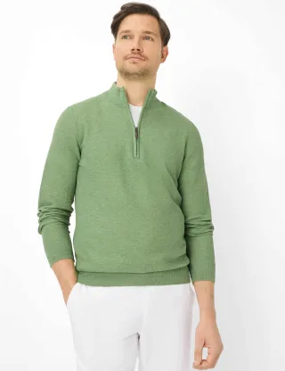 Brax Herren Strickpullover Style STEFFEN herb Grün Oliv, grün - oliv, Gr. 4XL