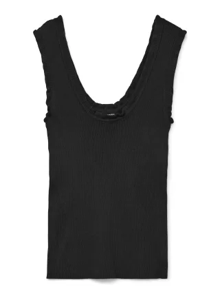 VERO MODA - VMWONDER SL U-NECK TOP Black - Gr. - L