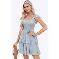 Imily Bela Babydollkleid Damen Boho-Kleider (Packung, 1-tlg., 1per-Pack) Einfarbig