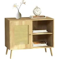 WAOHO Sideboard Standschrank, Kommode, Dekorativer Schrank Rattantür Sideboard 1 türiger