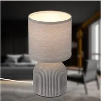 Briloner Leuchten Tischleuchte LED Tischlampe Wohnzimmer Keramik Kommodenlampe E27, ohne Leuchtmittel, Tischlampe max. 10W Schlafzimmer Wohnzimmer Nachttisch