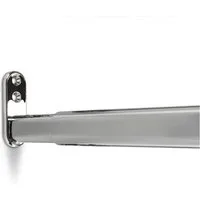 SO-TECH® Garderobenstange Schrankstange verstellbar oval 22 x 15 mm inkl. Stangenlager, (Spar-Set, 2 St), Teleskopschrankstange 60 - 90 cm, Chrom poliert
