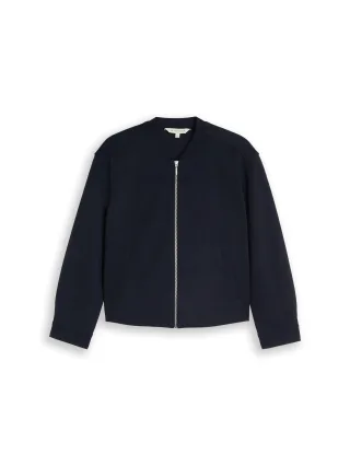 Tom Tailor - Loose Fit Jacke mit Bomberkragen sky captain blue - Gr. - L