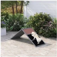 PawHut Agility-Wippe mit rutschfeste Oberfläche, A-Rahmen, Tannenholz, höhenvertstellbar Hunde Agility Steg (1-tlg) für Hunde bis 40 kg, 173 x 59 x 66 cm, Grau