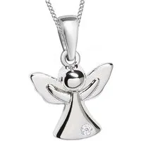 Goldene Hufeisen Kette mit Anhänger Kinder Jungen kleiner Schutzengel Engelanhänger Kette 925 Silber (2-tlg, inkl. Etui), Rhodiniert