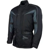 roleff Motorradjacke RO10003 - Schwarz/Grau, wasserdicht, atmungsaktiv & mit Protektoren auch in großen Größen, in verschiedenen Farben erhältlich
