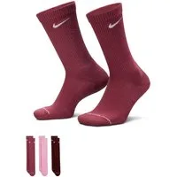 Nike Sportsocken U NK ED ELVD CRW 3P - 144 für Erwachsene, mit Baumwolle im Obermaterial, formstabil