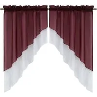 Delien Scheibengardine Beyza (2 St), Stangendurchzug, transparent, Zweifarbig