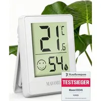 MAVORI Hygrometer und Thermometer digital mit sehr präzisen Messwerten, (1-St), Thermometer mit Luftfeuchtigkeit