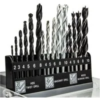 E.H.G Lucas Bohrersatz Kombi-Bohrer-Satz, 6xMetall, je 5x Stein, 5x Holz, 6x Metall, in Box