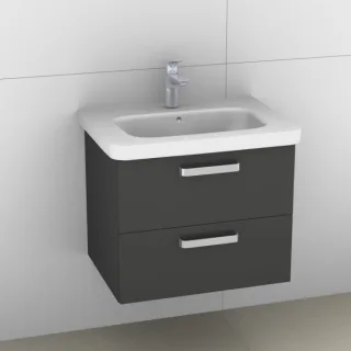 Artiqua 411 Waschtischunterschrank für DuraStyle 232065 Anthrazit Hochglanz, 411-WU2L-D40-7015-51 411-WU2L-D40-7015-51