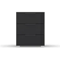 rauch Nachtkommode Nachttisch Nachtkonsole Nachtschrank SKAT MERIDIAN (inkl. SOFT-CLOSE-FUNKTION), mit 3 Schubladen mit Glasfront in elegantem Design MADE IN GERMANY