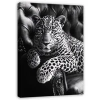 Wallarena Leinwandbild Lampard Tiere - Schwarz - Modern - Hochformat - Wohnzimmer, Lampe, 30x40x2cm