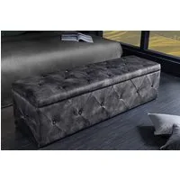 riess-ambiente Bettbank EXTRAVAGANCIA 140cm grau (Einzelartikel, 1-St), Polsterbank · Schlafzimmer · Samt · mit Stauraum · Flur · Chesterfield